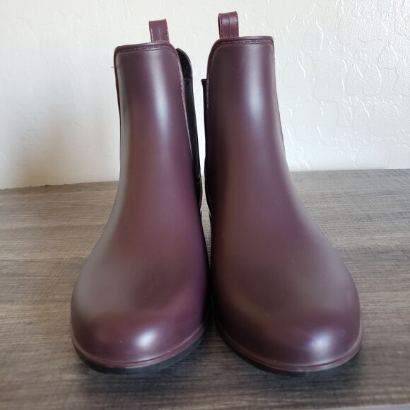 Sam Edelman Tinsley Rubber Rain Chelsea Boot Sangria Matte Women's 7 Waterproof - Picture 2 of 13